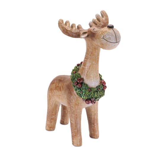 Melrose 11.5" Whimsical Moose with Wreath